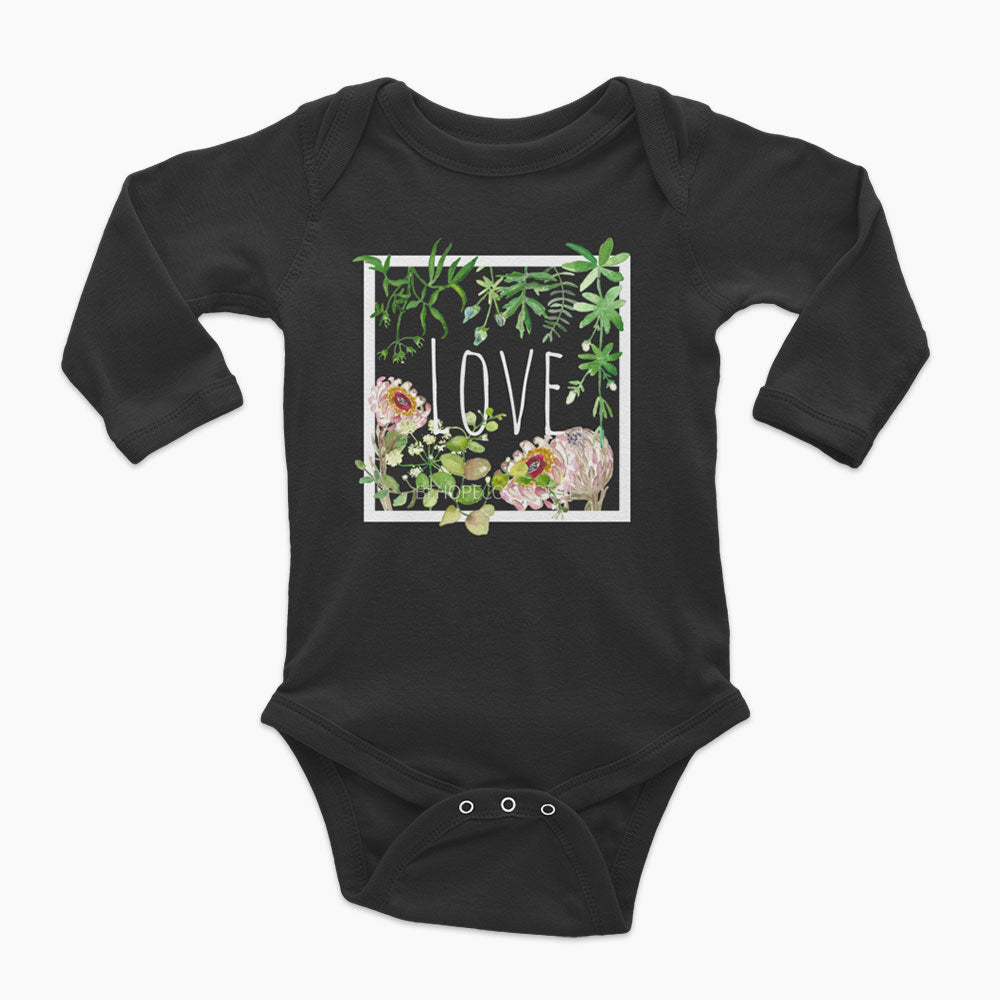 Love (Flowers) Long Sleeve Onesie