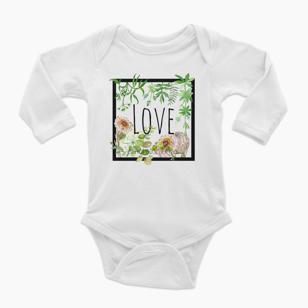 Love (Flowers) Long Sleeve Onesie