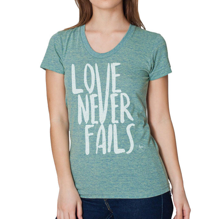 Love Never Fails Women's Tri-blend Soft T-shirt