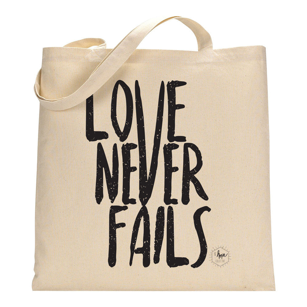 Love Never Fails Tote bag