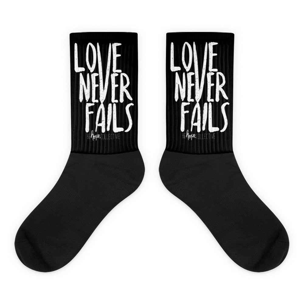Love Never Fails Socks (Black)