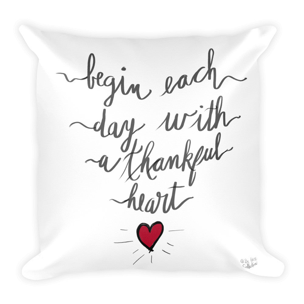 Thankful Heart Square Pillow