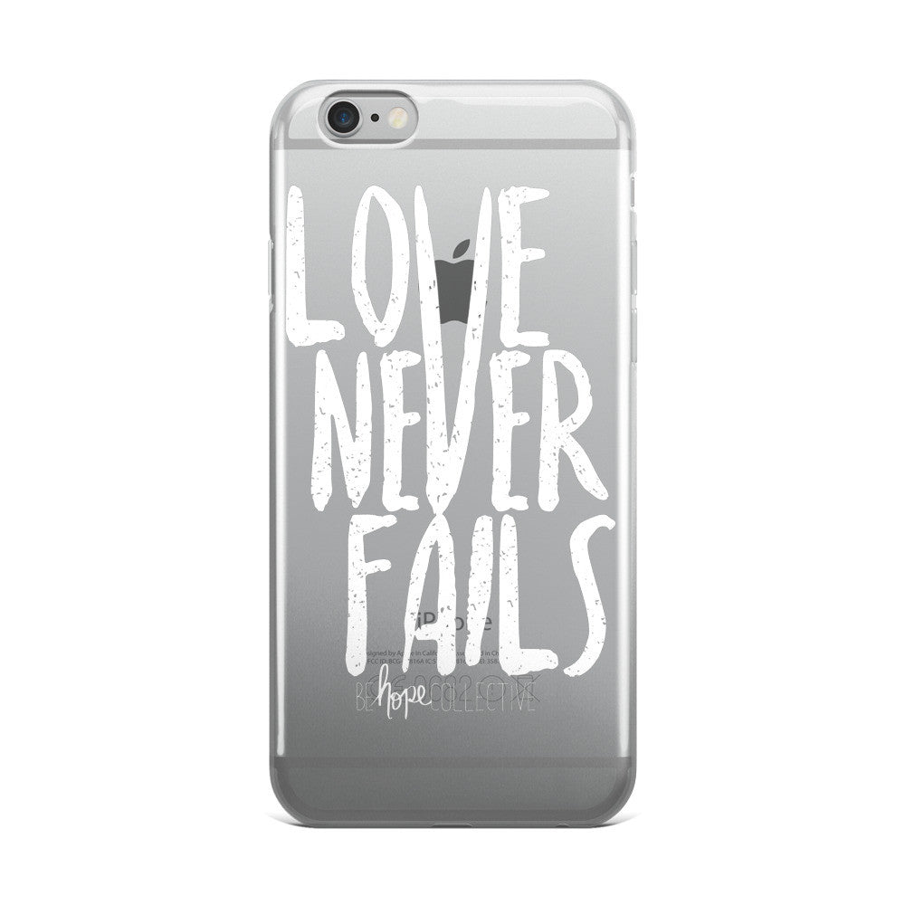 Love Never Fails (White Print) iPhone 5/6 Case