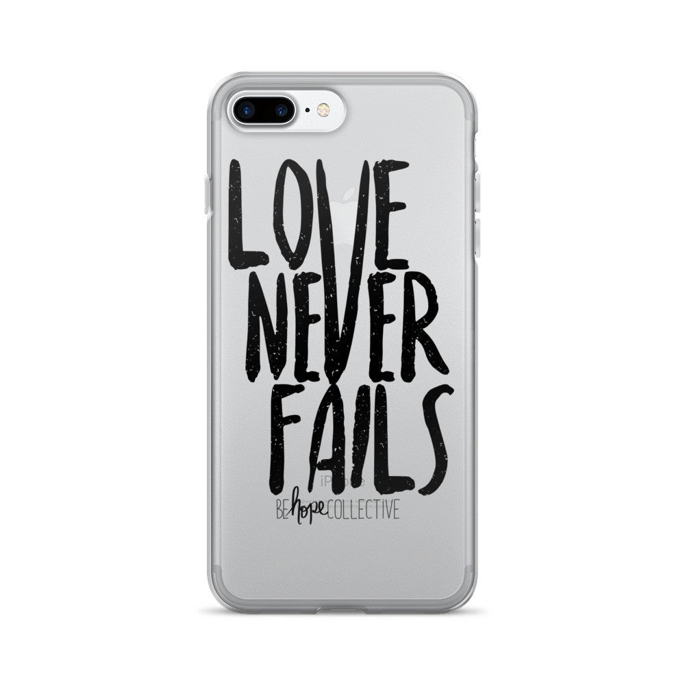 Love Never Fails (Black Print) iPhone 7/8 Case