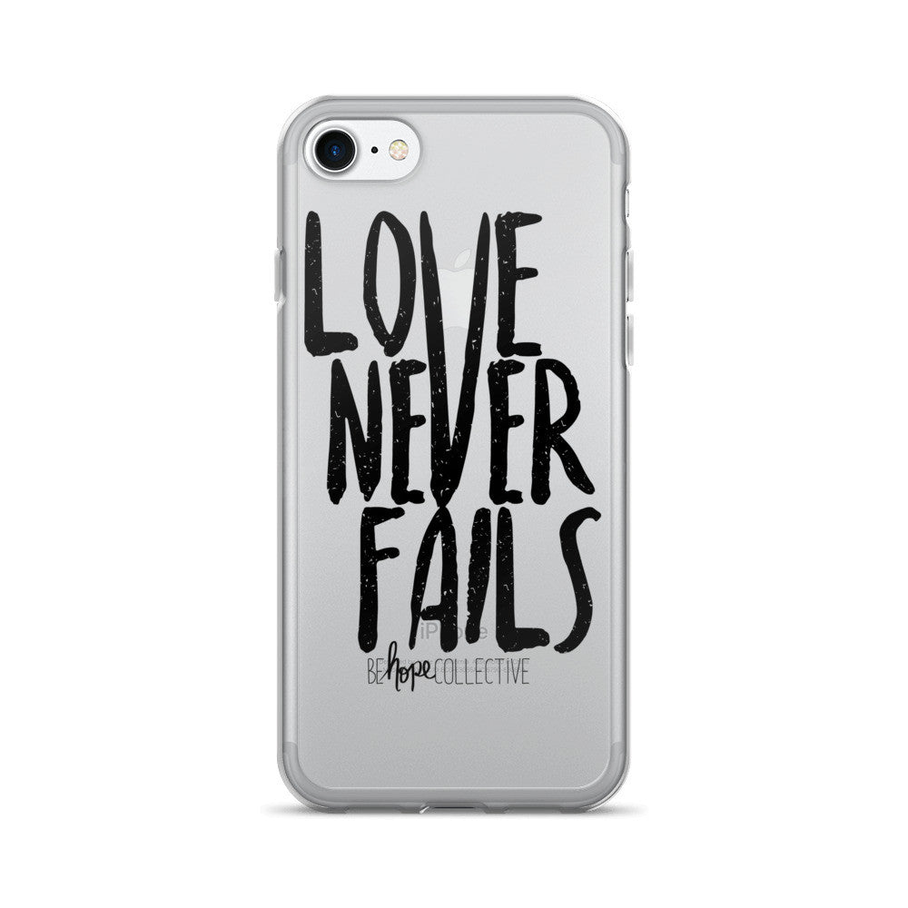 Love Never Fails (Black Print) iPhone 7/8 Case