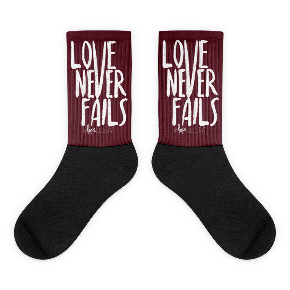 Love Never Fails Socks (Truffle)